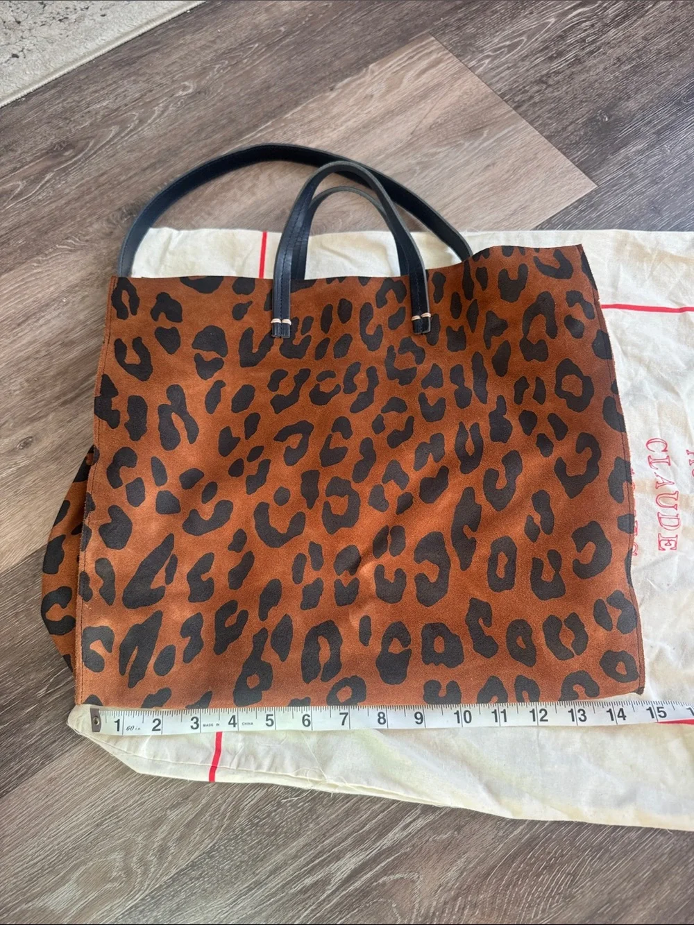 Clare V Leopard Simple Tote in Brown and Black- New without Tags